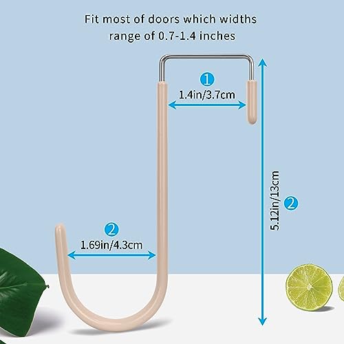 FYY Over the Door Hooks, Single-Hanger 4 Pack, Fits Doors 1 3/8" Nude - color: A Nude, size: Short, style: 4 Pack