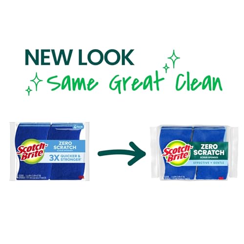 Scotch-Brite Zero Scratch Non-Scratch Scrub Sponges, 36 Pack