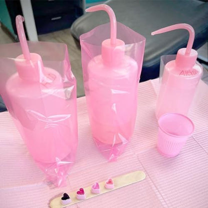 Tattoo Wash Bottle Bags 250pcs - Usiriy Tattoo Bottle Covers Bags Pink - color: Pink Bottle Bags
