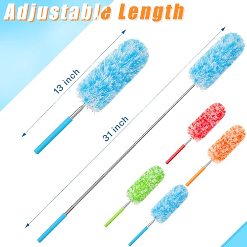 Tanlade 8 Pcs Microfiber Feather Dusters for Cleaning, Bright Color - color: Bright Color