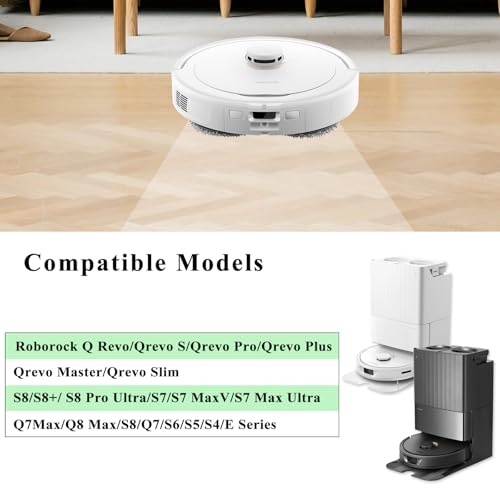 Side Brushes Replacement Compatible with Roborock Q Revo/Qrevo S/Qrevo Pro/Qrevo Master/S8/S8+/ S8 Pro Ultra/Q5/Q7/Q7Max/Q8 Max/S7/S7 Max Ultra/S7 MaxV/S6/S5/S4/E2/E3/E4/E5 Robot Vacuum - color: Black