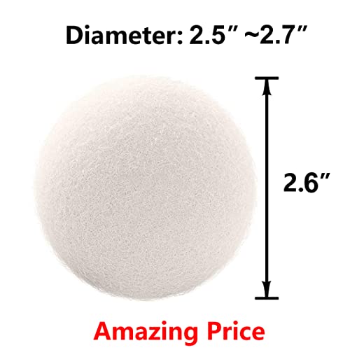 Otylzto Wool Dryer Balls 6-Pack, Drying Balls for Laundry,Reusable As Natural Fabric Softener, Reduce Clothing Wrinkles, Drying Clothes Faster Eco-Friendly