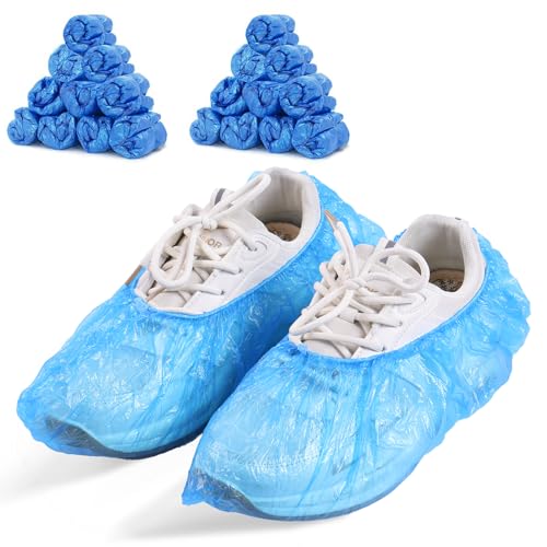LYSHIYI 200 Pcs Shoe Covers Disposable Non Slip, Waterproof Shoe Covers Disposable for Indoors, 15-20'' Adjustable Size Boot Covers for US 6 to 14 Size - size: 200pcs