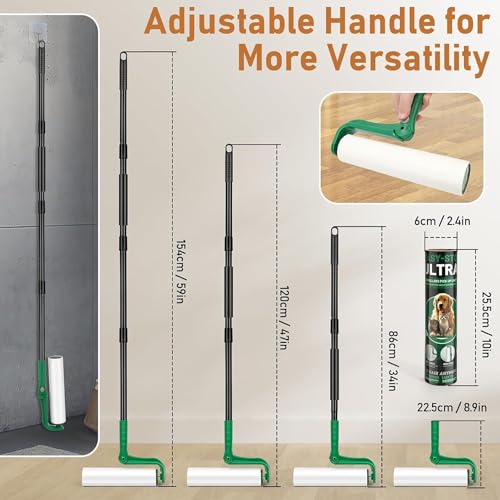 VOUBIEN 10" Large Lint Roller for Pet Hair,Giant Roller for Floor,Carpets - color: Green