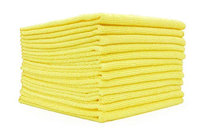 The Rag Company - All-Purpose Microfiber Terry Cleaning Towels - Commercial Grade, Highly Absorbent, Lint-Free, Streak-Free, Kitchens, Bathrooms, Offices, 300gsm, 16in x 16in, Yellow (12-Pack) - color: Yellow, size: 16in x 16in