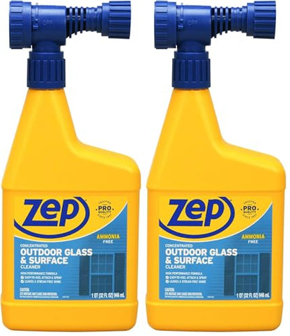 Zep Hose-End Outdoor Cleaner - U49910 - Great for Outdoor Glass and Surfaces - 32 Ounces (Pack of 2) - size: 32 Fl Oz (Pack of 2)
