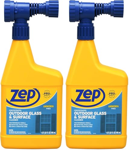 Zep Hose-End Outdoor Cleaner - U49910 - Great for Outdoor Glass and Surfaces - 32 Ounces (Pack of 2) - size: 32 Fl Oz (Pack of 2)