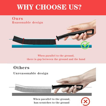 Hard Bristle Crevice Cleaning Brush.Multi-Purpose New Cleaning Brush Tool, Black Bristles with Ergonomic Grip Bathroom Gap Brush, Home, Kitchen, Bathroom, Faucets, Toilet,Window, Vehicle, (4)