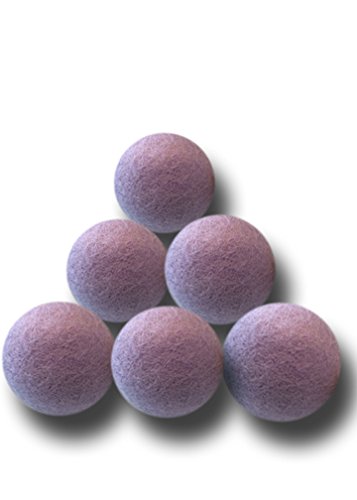 Woolzies Wool Dryer Balls Organic Big Wool Spheres Best Fabric Softener | 6-Pack XL Dryer Balls for Laundry is Made with New Zealand Wool | Use Laundry Balls for Dryer with Essential Oils (Lavender) - color: Lavender