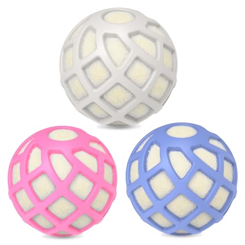 Dryer Balls – Patented Silicone Guard, Natural Wool Core, Super Anti-Tangle & Saves Drying Time, Reduces Static & Noise, Natural Fabric Softener, XL 3" Pack of 3 - color: 3 Pack Multi-color Style 2