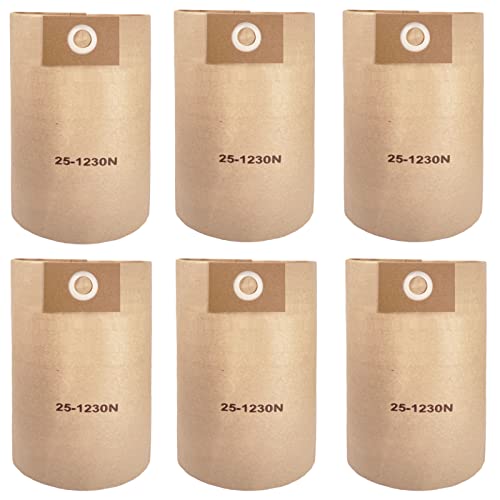 6 Pack 25-1230 Vacuum Bags Fit for Stanley 4-5 Gallon Vac: SL18129, SL18130 - size: 25-1230（6 Pack）