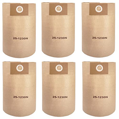 6 Pack 25-1230 Vacuum Bags Fit for Stanley 4-5 Gallon Vac: SL18129, SL18130 - size: 25-1230（6 Pack）