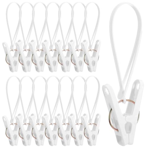 15 Pack Laundry Hooks with Rope, Clothes Pins & Hanging Clips, Baby Clothes