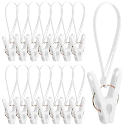 15 Pack Laundry Hooks with Rope, Clothes Pins & Hanging Clips, Baby Clothes