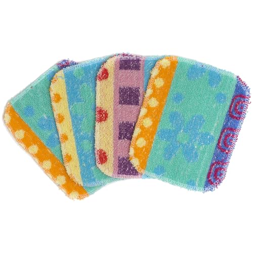 Reusable Dish Scrubbers (4 Pack) – Odor-Free Sponge Alternative, Non-Scratch Kitchen Scrubber for Dishes, Pots & Pans – Long-Lasting, Eco-Friendly Cleaning Pads