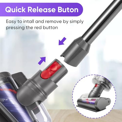 Mini Motorized Tool Brush Head Compatible with Dyson Digital Slim/V12 Detect Slim Cordless Vacuum Cleaner, Handheld Couch Vacuum Attachment Anti-Tangle Replacement Head Suitable for Long and Pet Hair - style: Slim V12Slim