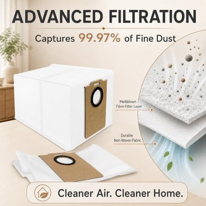 10pcs Dust Bags For Uninell UR3 Robot Vacuum Cleaner Accessories, Meltblown Non Woven 3.5 Litres Large Capacity Dust Bag, Automatic Emptying Replacement Parts(10pcs) - size: 10pcs