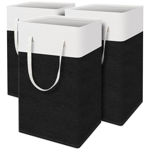 TasticTotes Laundry Basket 3-Pack, Laundry Hamper, 88L-Black - color: Black, size: 88L