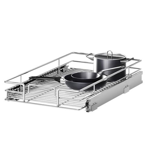 Pull Out Cabinet Organizer 9" W x 21½" D, Heavy Duty Cabinet Pull Out Shelves, Slide Out Drawers Organization for Kitchen Cabinets Bathroom - color: 1 Tier, size: 9"W x 21½"D