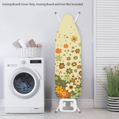 Hippe Flower Ironing Board Cover and Pad 15 x 54 Iron Board Protective Ironing Padded Cover Suitable for Standard Ironing Boards Padding Iron Sleeve with Elastic Edge - color: Hippe Flowers
