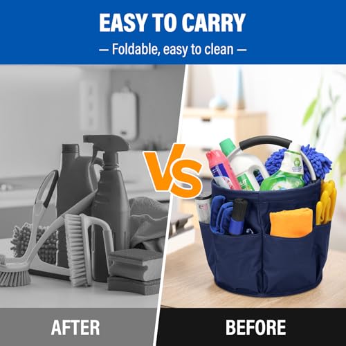 Multifunctional Folding Basket with Handles: Portable Picnic Baskets, Outdoor Beach Baskets, Garden Picking Baskets, Gift Baskets, Collapsible Bathroom Storage Baskets (Blue) - color: Blue