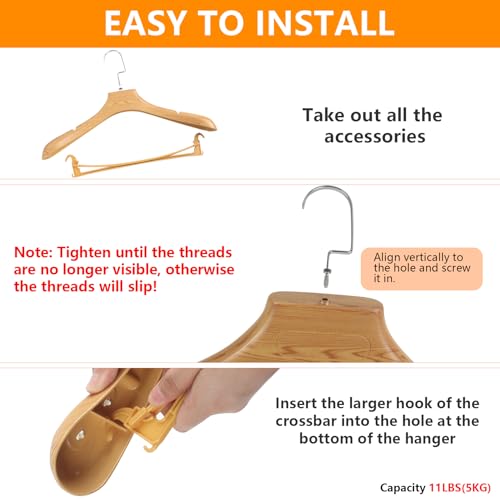 DEDU Suit Hangers for Men 15 Pack Width 17.5", Coat Hangers No Shoulder Bump Non Slip, Plastic Extra Wide Shoulder with Pants Bar & Metal Hook (Natural) - color: Natural, size: 15 Pack