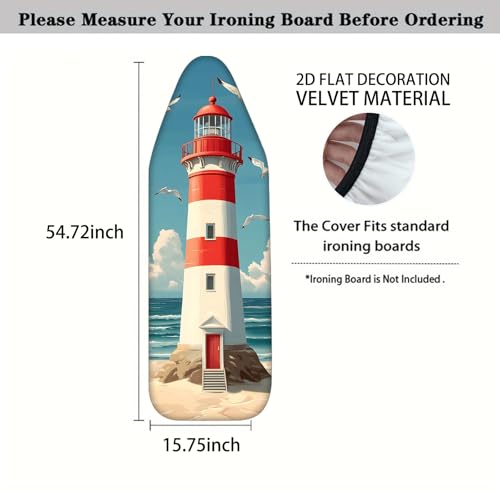 Nuxovilar Lighthouse Seagulls Ironing Board Cover 15x54 Polyester - color: Ytt02450