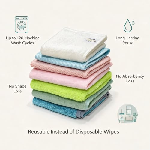 DQZ Microfiber Cleaning Cloths Set 7 Pack Reusable Cleaning Rags