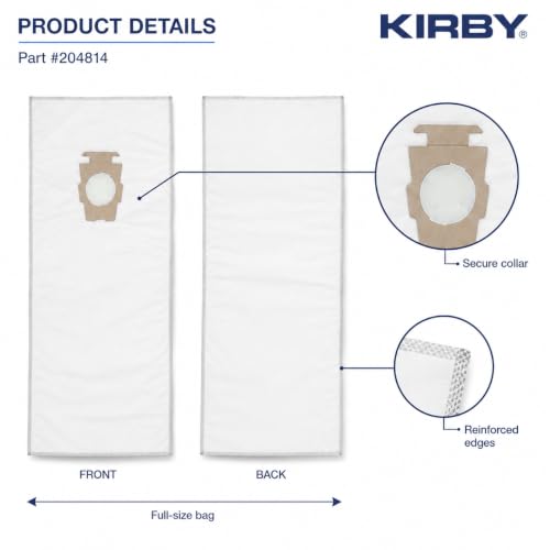 Kirby MicronMagic Plus HEPA Filter Bags 6-Pack | Part #204814 | Compatible with F-Style & Twist-Style Vacuums (54 Filer Bags/Case) - size: 9 Pack/54 Bags