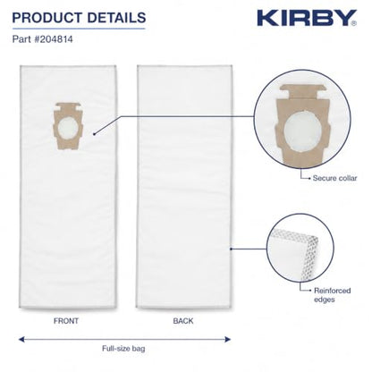 Kirby MicronMagic Plus HEPA Filter Bags 6-Pack | Part #204814 | Compatible with F-Style & Twist-Style Vacuums (54 Filer Bags/Case) - size: 9 Pack/54 Bags