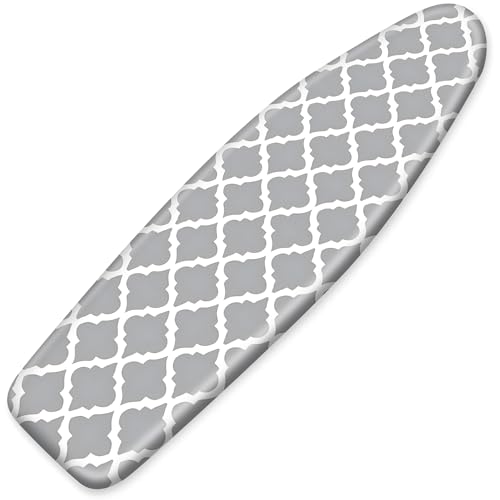 BVBOX Ironing Board Cover, Standard Size Iron Board Covers with Heavy Duty Adjustable Elastic Edges, Heatproof Ironing Board Covers for Smooth Ironing - color: Modern Botanical Leaves