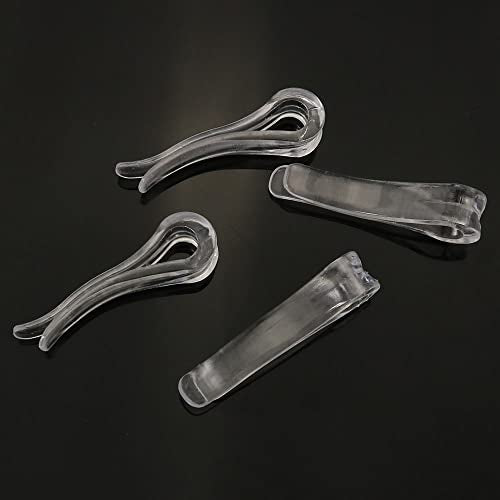 MEETOOT 150pcs Transparent Plastic Alligator Clip 39mm Shirt Fixing Packing Clip U Shape Plastic Clothespins for Ties Socks Pants Shirts - color: Transparent