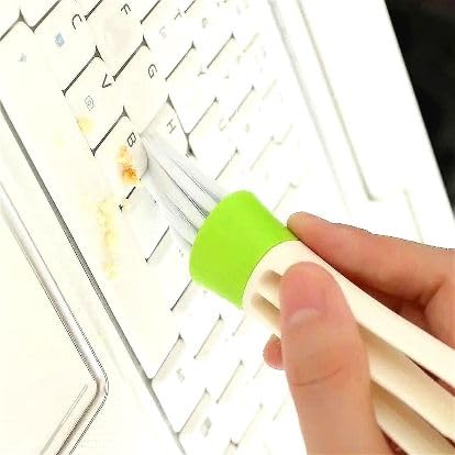 2-in-1 Dual Head Car AC Vent Cleaning Brush with Soft Brush and Microfiber Cloth, Dashboard Keyboard Cleaner Tool Kit