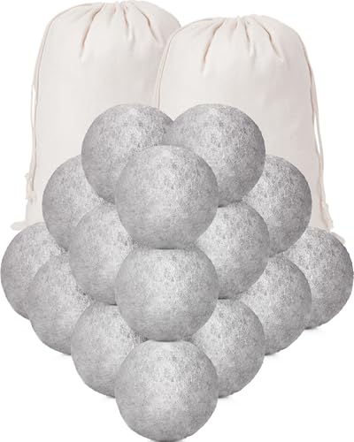 Kenning 26 Pcs Wool Dryer Balls Set, Gray - color: Gray