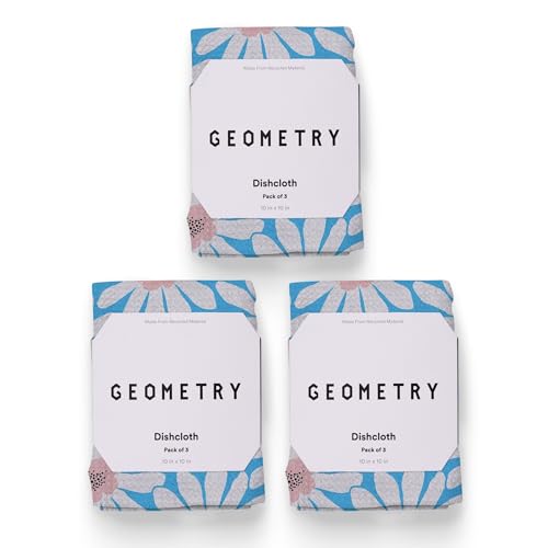 GEOMETRY Kitchen Dish Cloths - Spring & Summer Collection - Premium Dishcloths with Geoweave - Absorbent & Fast Drying Kitchen Towels - Sweet Spring, 10" x 10" - 3-Pieces - color: Sweet Spring, size: 10" x 10" (3 Pack)