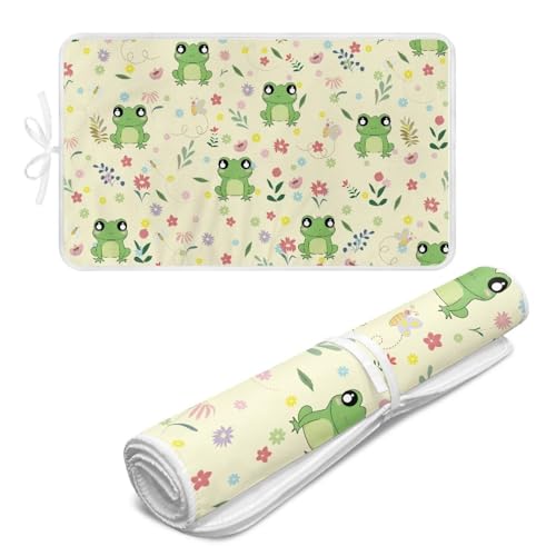 Ironing Mat Ironing Board Pad Heat Resistant, Portable, Quilting & Travel Blanket 32 x 16 Inch Cute Frog Small Ironing Mat for Table Top,Countertop,Etc - color: Cute Frog