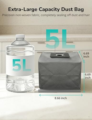 Aspiron Canister Vacuum Cleaner Replacement Bag,5L Large Capacity Dust Bag for AS-CA040,Universal Non-Woven Cloth Bag, Reusable Dust Bags,Vacuum Cleaner Replacement Accessories, 5 Pack - size: 6QT