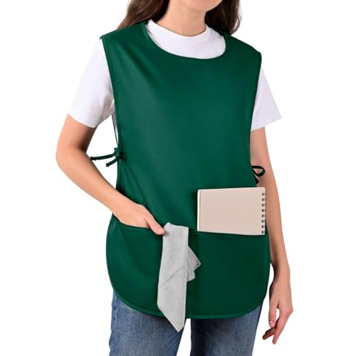 ROTANET Cobbler Apron for Women with Pockets, Waterproof Art Smock Aprons - color: Green