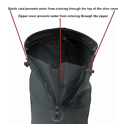 Waterproof Shoe Covers, Reusable Foldable Slip Proof Bottom Overshoes with Zipper, Keep Shoes Dry for Gardening Cycling Fishing Walking in Rain Snow and Mud - size: Large