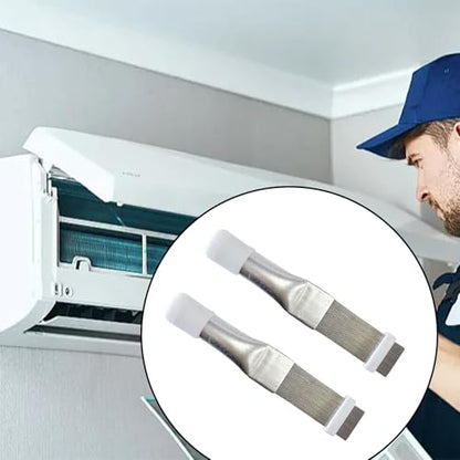 4-Pack AC Fin Comb Straightener – Air Conditioner Cleaner Tool for Condenser & Evaporator Coils, Includes Coil Brush for AC Unit Maintenance & Radiator Cleaning