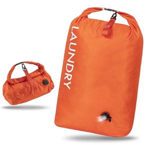 Travel Laundry Bag, Vacuum Compression Dirty Clothes Travel Bag - color: Orange, size: Large