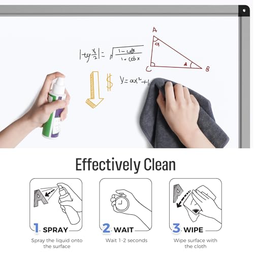 loukin Magnetic Whiteboard Cloth, Thick Microfiber Cloth with Cleaner