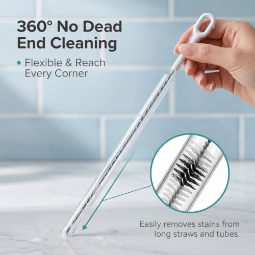 4-Pack Straw Tube Brush Set Stainless Steel 304 Long Handle