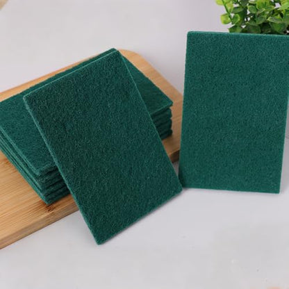 Bulk Heavy Duty Scouring Pads with Emery, 6" x 4" Large Green Scrub Pads for Kitchen Cleaning, Durable Polyester Abrasive Dish Scrubber for Pot, Pan, Grill and Stove,(80Count)