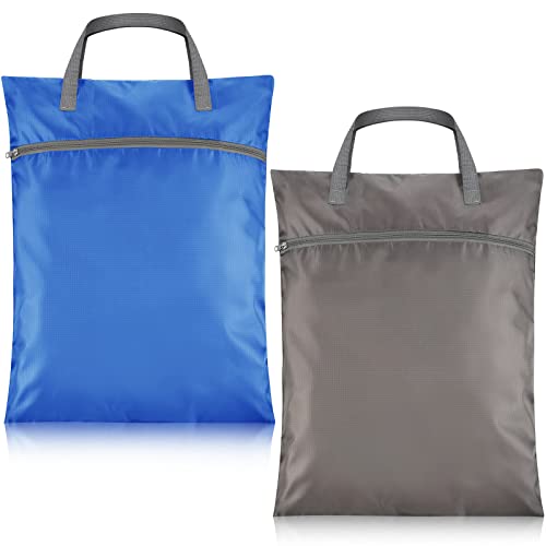 Oudain 2 Pcs Travel Laundry Bags Waterproof Dirty Clothes Bag, Blue, Gray - color: Blue, Gray
