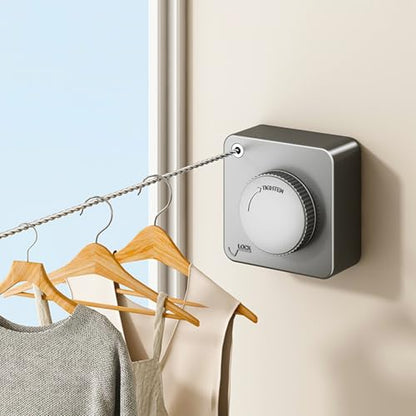 Retractable Clothesline Indoor Outdoor 16.2Ft Non-Sag(1, Gray) - color: Gray