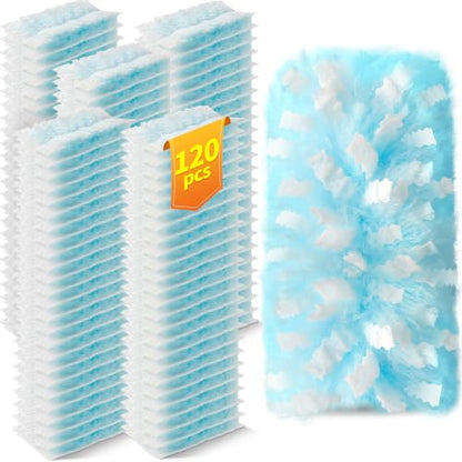 120 Count Duster Refills Compatible with Swiffer Duster, 180° Disposable Multi-Surface Microfiber Cleaning Dusters, Unscented - size: 120P