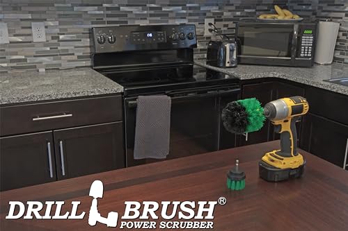 2 Piece Green Medium Stiffness Drill Rotary Cleaning Drillbrushes - color: Green