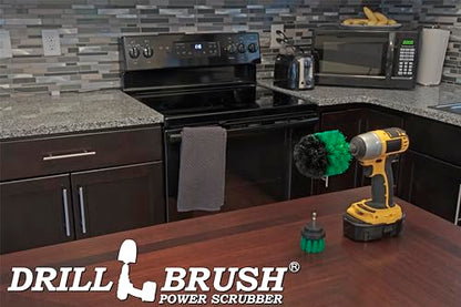 2 Piece Green Medium Stiffness Drill Rotary Cleaning Drillbrushes - color: Green