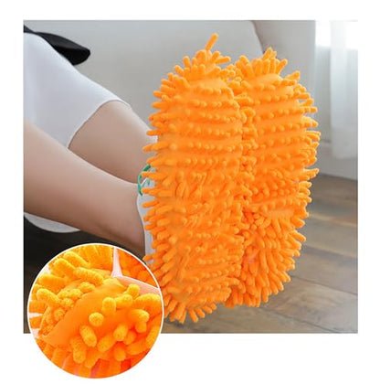 6 Pairs (12 Pieces) Dust Mop Slippers Shoe Cover Multi-Function Soft Washable Reusable Floor Cleaning Shoe Cover House Kitchen Office Cleaning Tools (Pink)